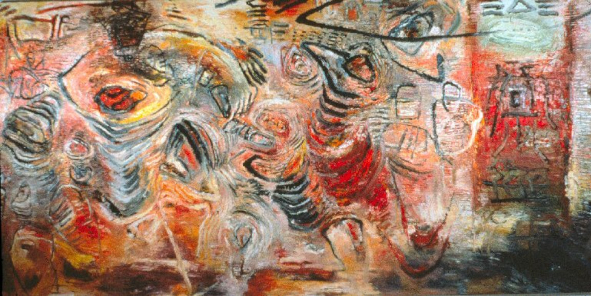 River Dancing Series I, 68 x 144 inches, Oil on Canvas, 1991
